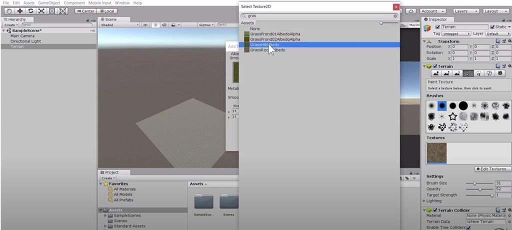 Create A Terrain, Add Trees And Grass In Unity